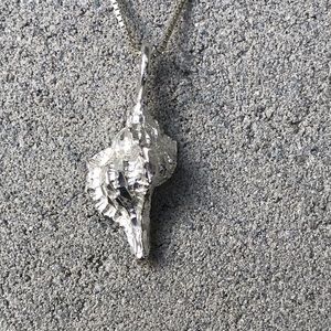 Nautical Sterling Silver Conch Shell Necklace